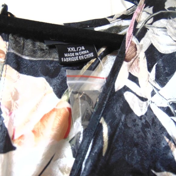 CITI CHIC JUMPSUIT MIDNIGHT FL Black XXL/24 - Picture 3 of 7